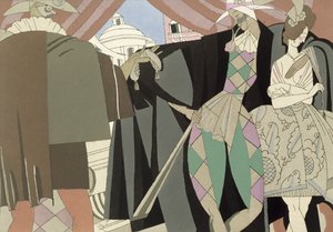 イタリアコメディ、1920年頃（紙にステンシル）